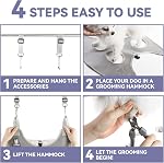Loflaze Dog Grooming Hammock Harness for Dogs & Cats with Pet Nail Clipper Trimmer - Cat Hanger Sling for Trimming Clipping Nails- Dog Hammock Restraint Bag for Small Medium Large Dog ( Grey XL )