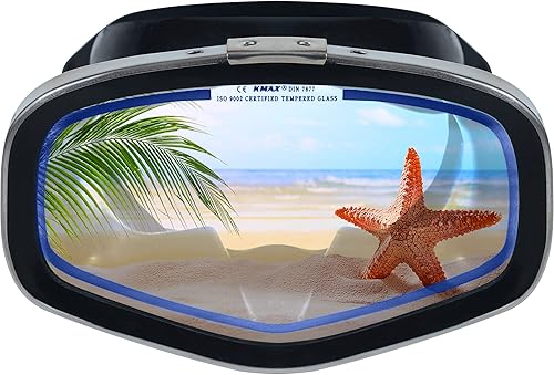 Hanway Adva - Máscara de esnórquel de cristal templado, máscara de buceo para buceo profesional y esnórquel, máscara de natación con hebilla