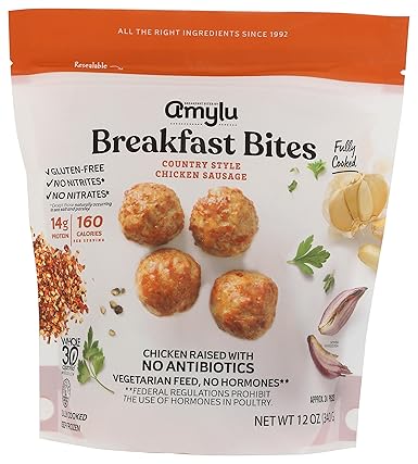 Amazon.com: Amylu Country Style Chicken Sausage Breakfast Bites, 12 Oz