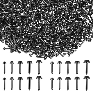 500PCS Small Safety Eyes for Crocheting, Black Plastic Doll Eyes Needle Felting Eye Mini Stuffed Crochet Eye 3mm 4mm 5mm 6mm 7mm Black Bean Doll Eyees for DIY Crafts Needle Felting Plush Animals