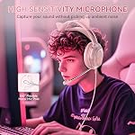 Wantek Cat Ear Gaming Headset with RGB Lights, Noise Canceling Mic, 50mm Drivers Surround Sound - Wired Over-Ear Headphones for PC, PS4/PS5, Xbox, Switch (Pink)