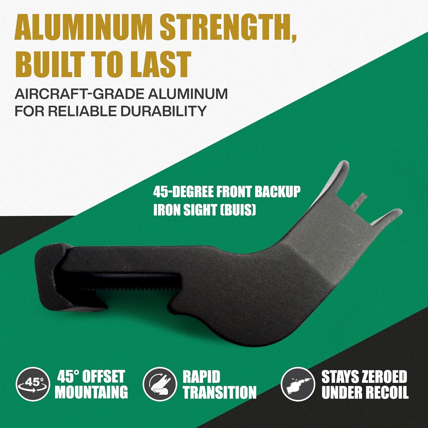 Ade Advanced Optics 45 Degree Rapid Transition BUIS Backup Iron Sights Front and Rear