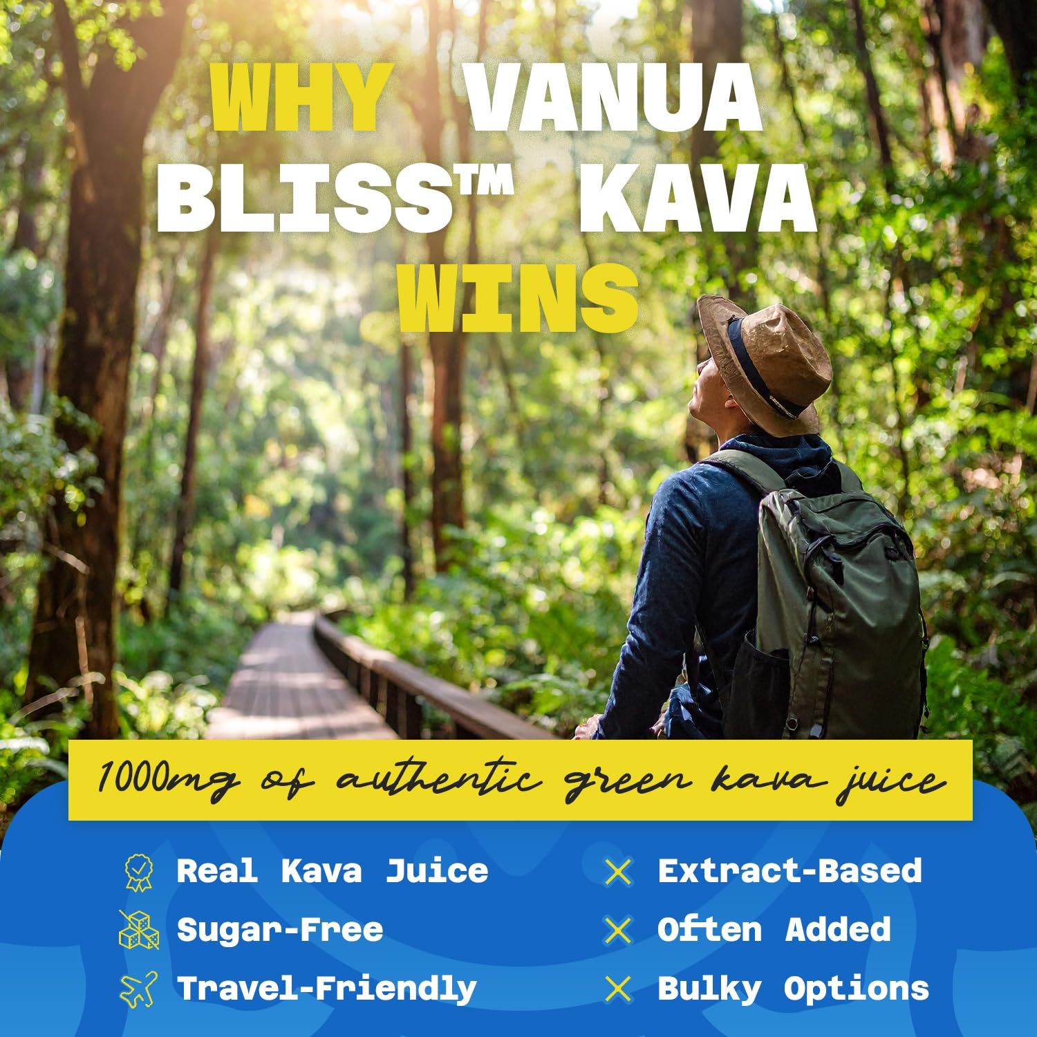 Fiji Vanua Kava, Vanua Bliss Kava Shot, Pineapple Flavor, Made with Real Green Premium Noble Kava Juice, 1000 mg per Shot, Gluten-Free, Travel-Ready Relaxation, Pack of 4