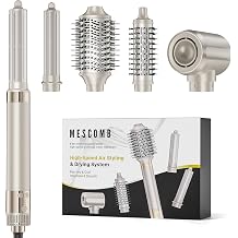 MESCOMB 5 in 1 Hot Air Styler, Hair Dryer Brush Air Wrap Curlers