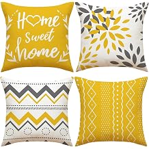 4Pack Throw Pillow Covers 18x18 in Linen Fabric Cushion Covers Throw Pillows for Couch, Decorative Throw Pillow Cases Accent Pillow Covers for Home Bed Couch Sofa Car