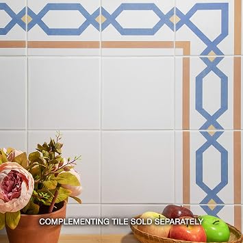 SomerTile FRC8REVW Reveil Ceramic Floor and Wall, 7.75 x 7.75, White Tile, 25 Piece