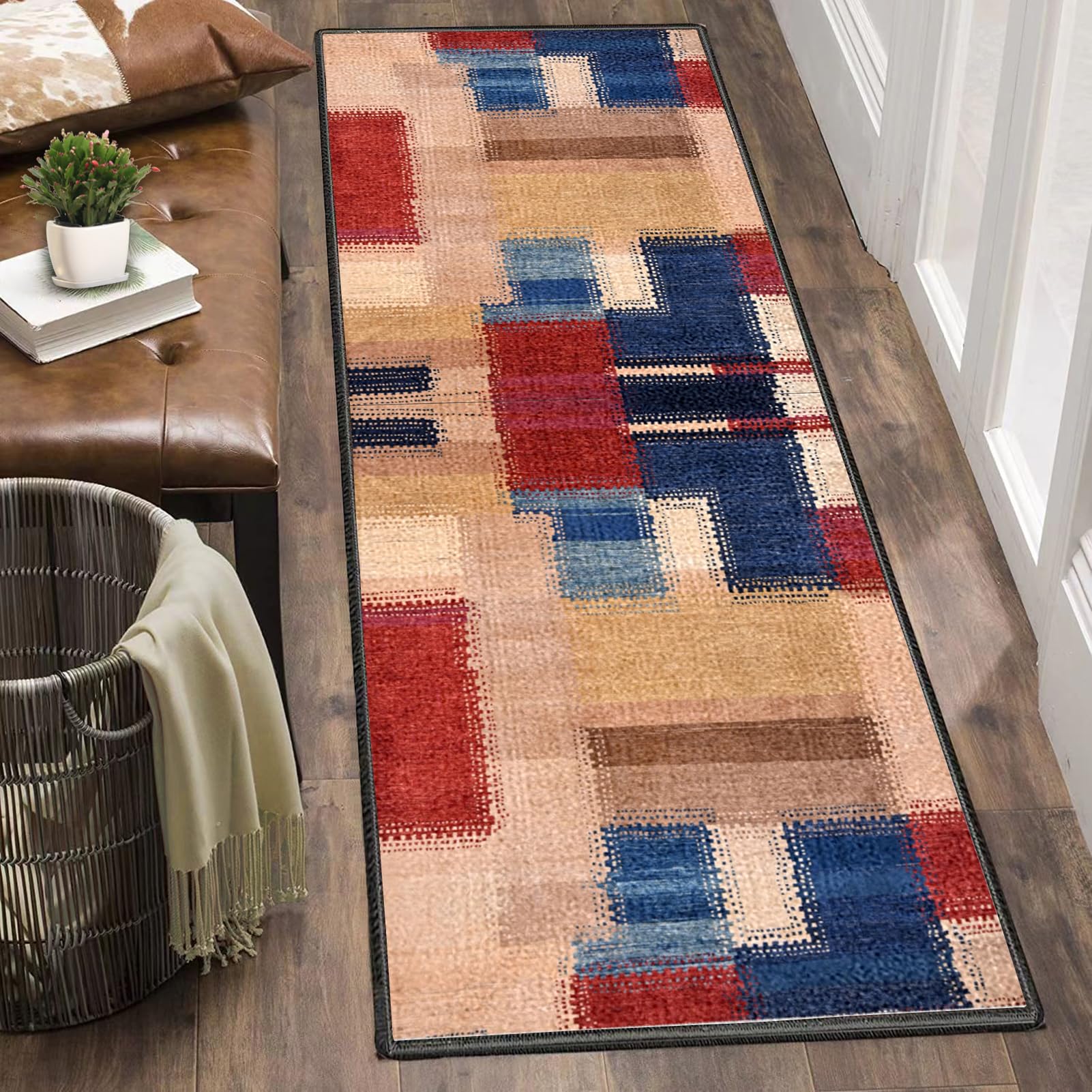 Dywan do długiego korytarza 80 x 500 cm antypoślizgowy chodnik kuchenny Chłonny dywanik wejściowy dywanik do przedpokoju, dywanik do kuchni, salonu, sypialni