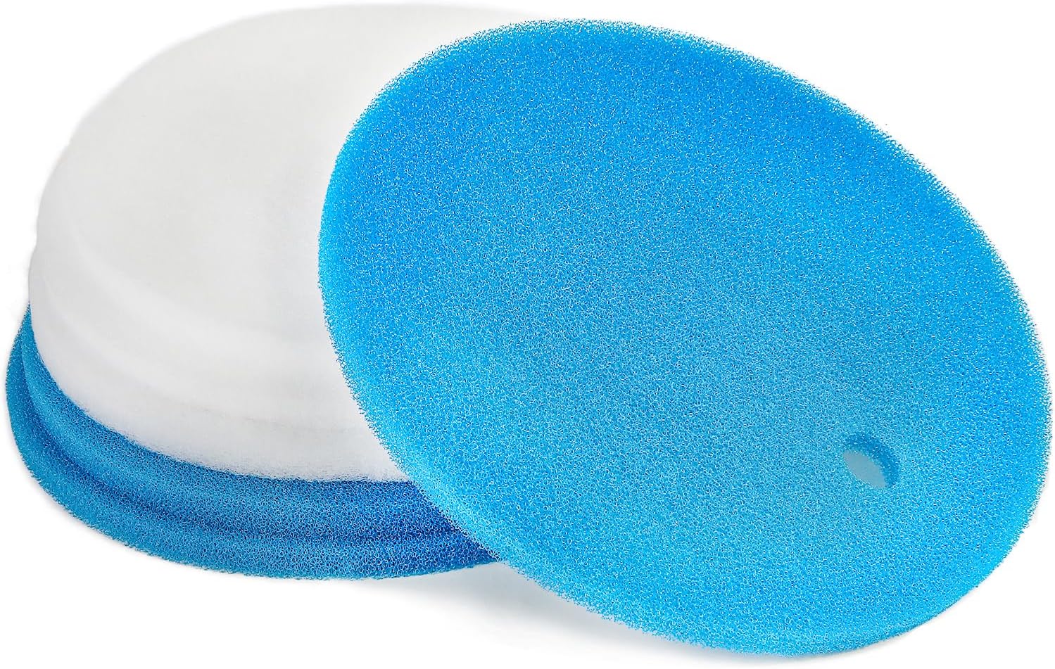 LTWHOME Compatible White Filter Floss and Blue Filter Pad Replacement for Tetra Pond Clear Choice Biofilter (Pack of 6)