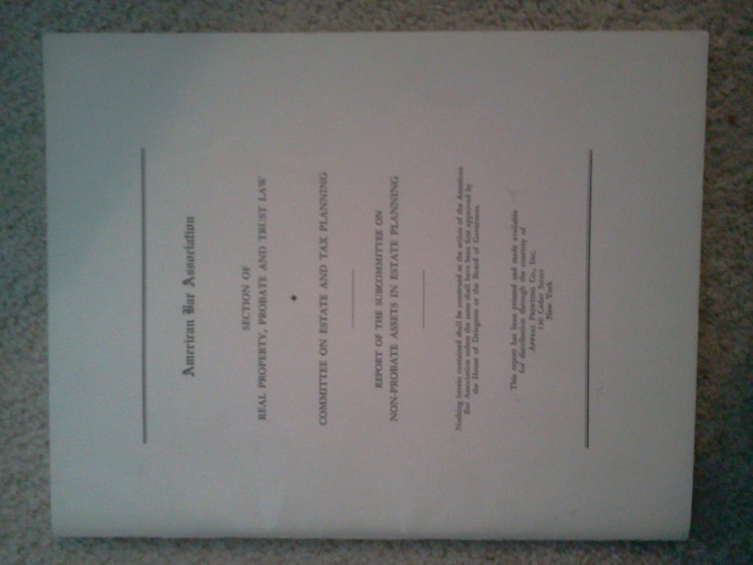 American Bar Association, Section of Real Property, Probate and Trust