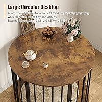 Vista 6 de Mueble de jaula para perros de 32 pulgadas para perros grandes y medianos, perrera de madera para interiores, mesa auxiliar decorativa para casa