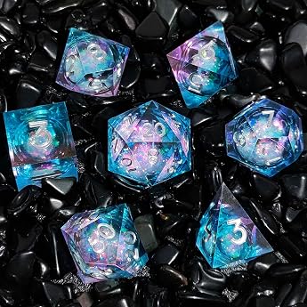 ORUZA Polyhedral DND Dice Set Liquid Core D&D Dice Set of 7