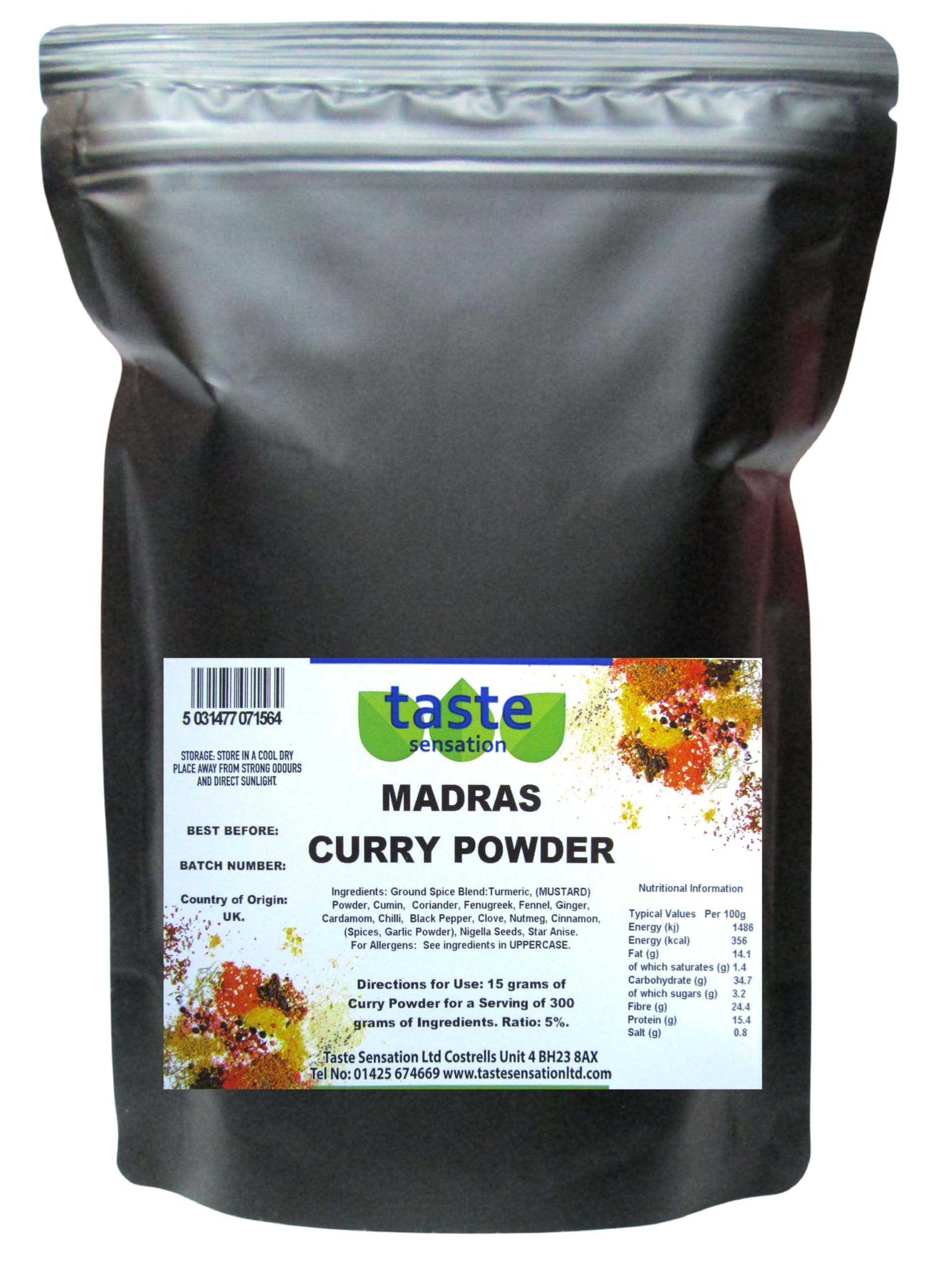Taste Sensation Madras Curry Powder - 1Kg Resealable Pouch