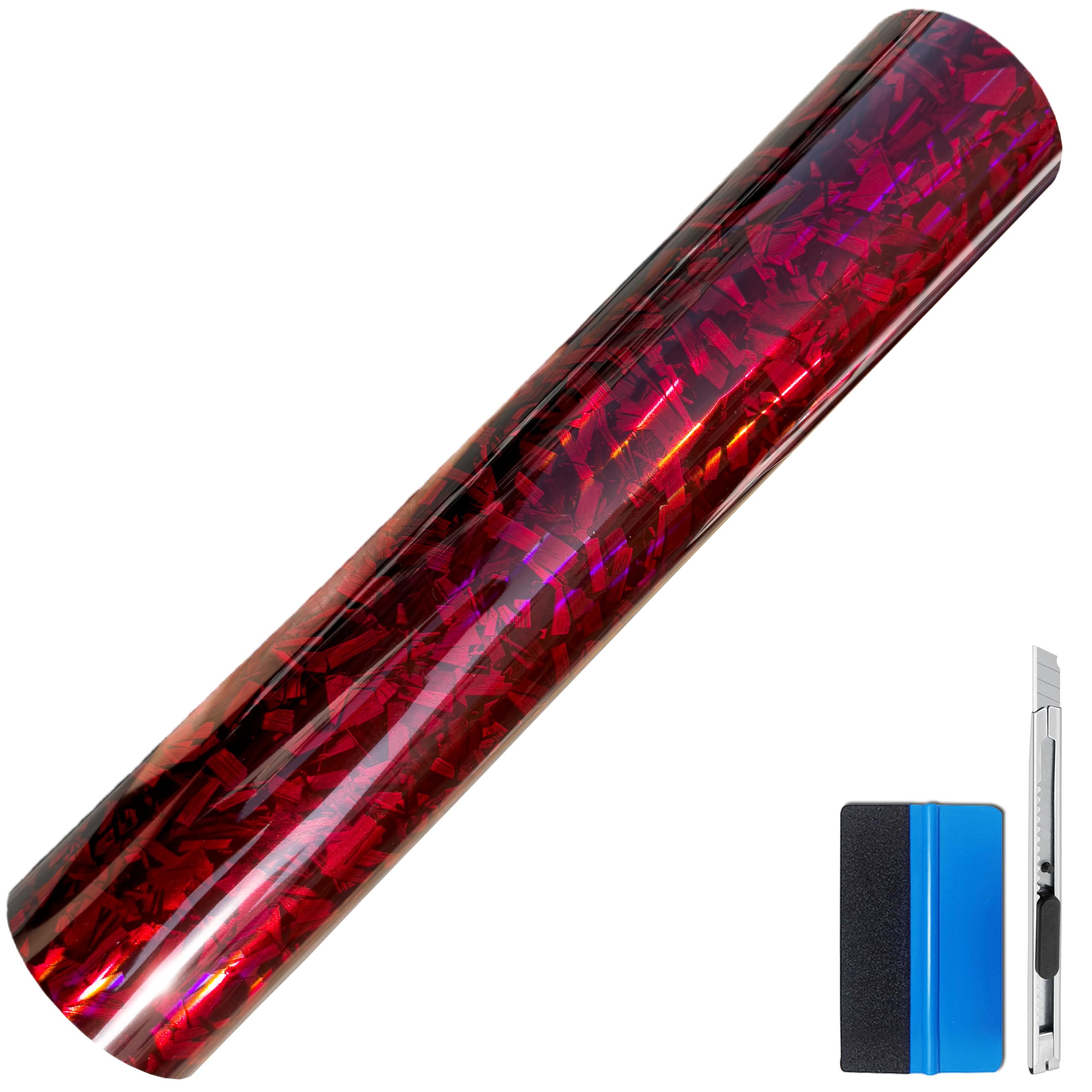 NewL Forged Carbon Fiber Gloss Blue Vinyl Wrap Sticker Free Bubble Air Release DIY Decal Car Auto Vehicle Morotcycle Self Adhesive (30cm x 100cm) — view 33