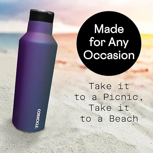 Miniatura 6 de Corkcicle Botella de agua de viaje aislada de acero inoxidable con triple aislamiento, boca con pajita de fácil agarre, mantiene las bebidas frías