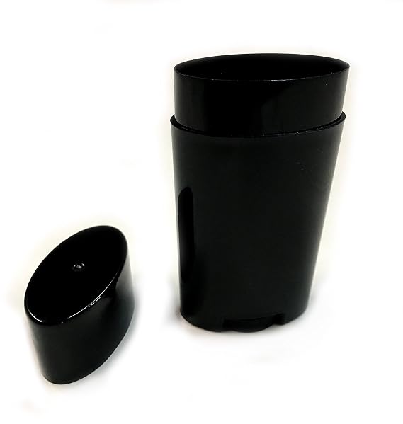 (5) Empty Plastic Deodorant Containers - Classic Style, Top-Fill, Twist Up, DIY Deodorant (Black)