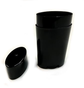 (5) Empty Plastic Deodorant Containers - Classic Style, Top-Fill, Twist Up, DIY Deodorant (Black)