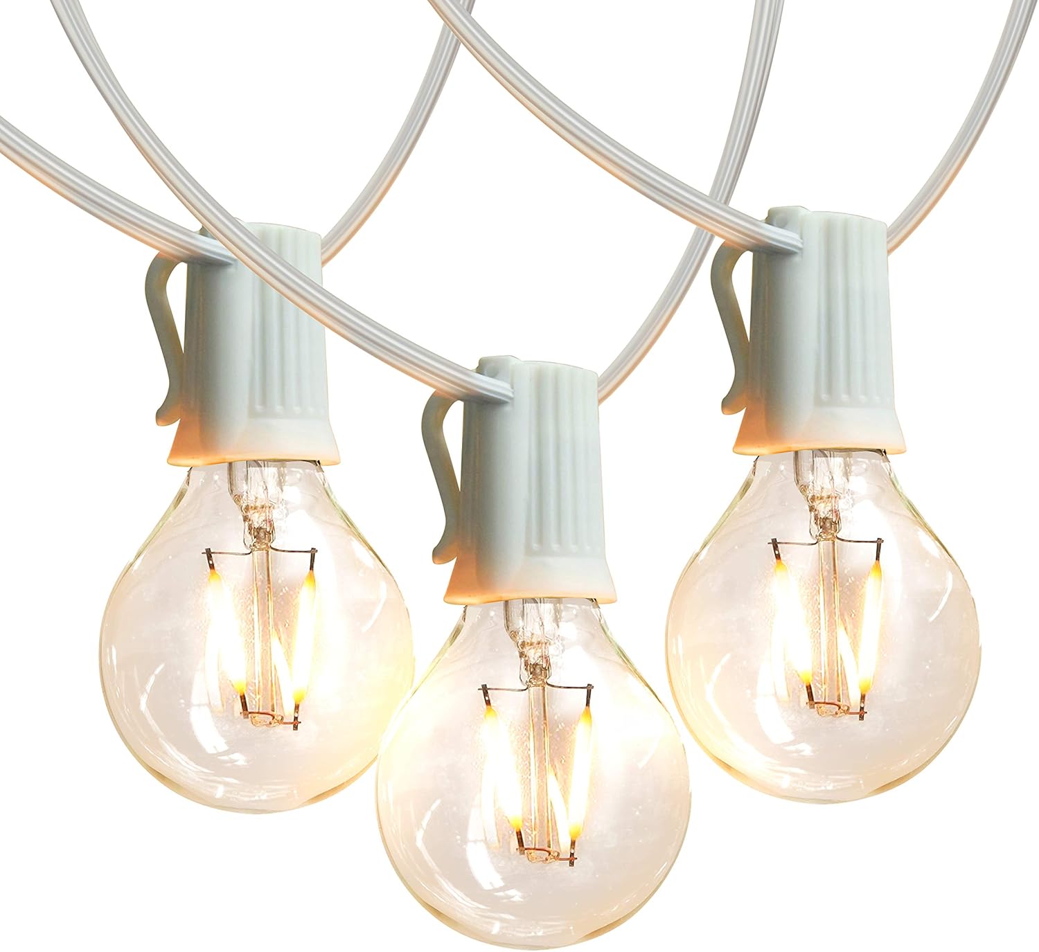 Brightech Ambience Pro LED String Lights - 26 Ft Commercial Grade Patio Lights Outdoor Waterproof with One Extra Pack of 15 Replacement 1W Bulbs - Globe Porch String Lights for Outside, Backyard