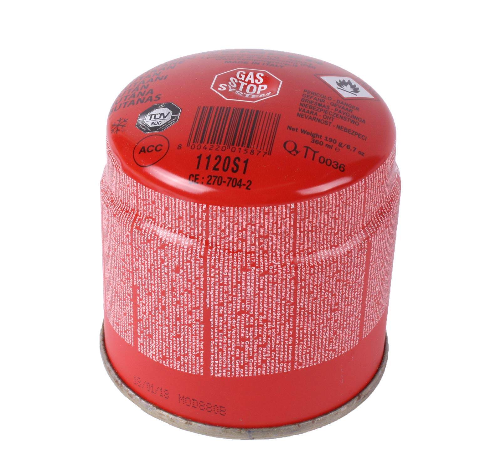 PROPAN-BUTAN-GASKARTUSCHE 190G GAS-STOP ELICOTECH 2711 13 - S/GAS 190