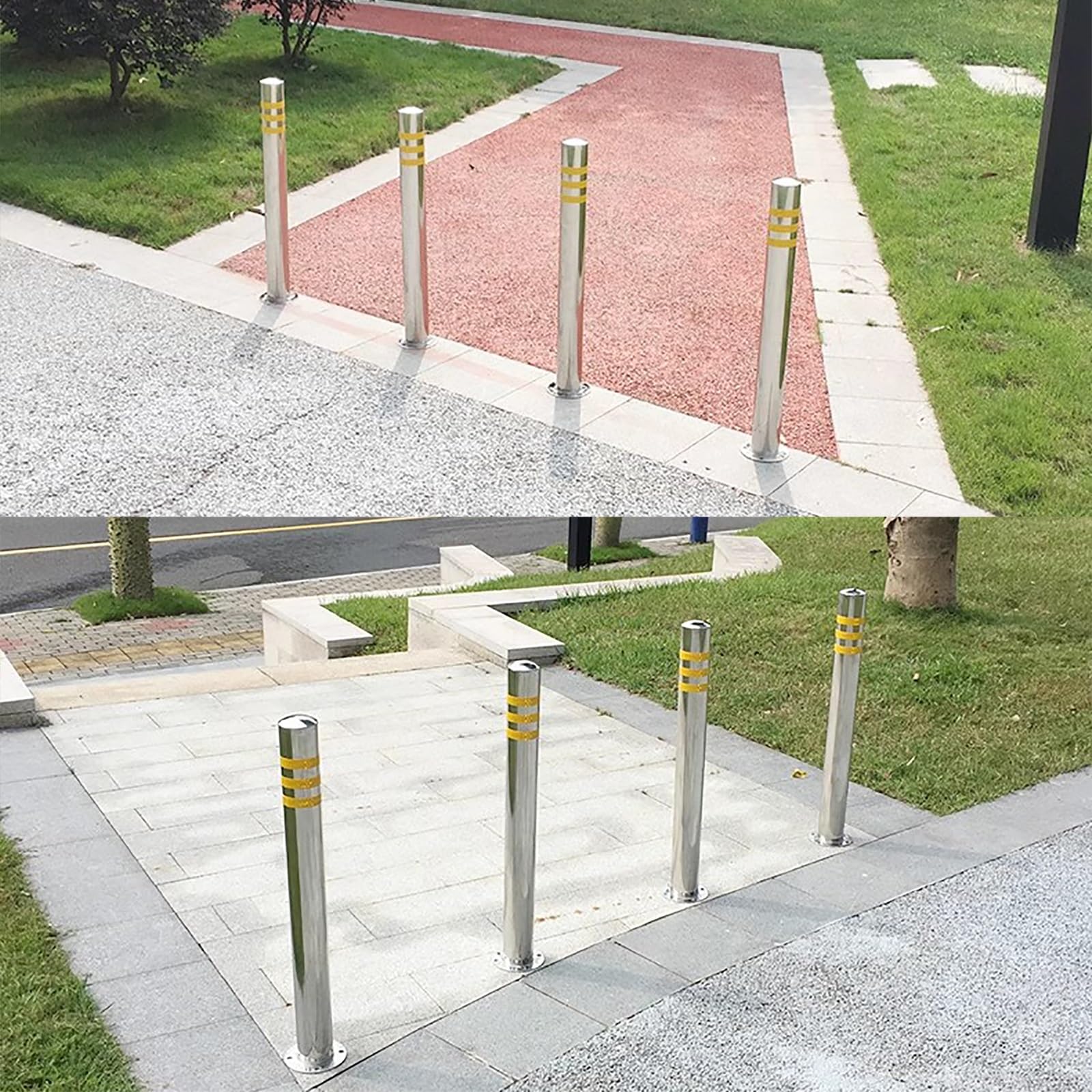 Bolardo de Seguridad de Acero Inoxidable, Poste de Barrera de Estacionamiento, para Estacionamiento, Control de Tráfico, Barrera de Entrada, Poste de Estacionamiento(75cm/30in)