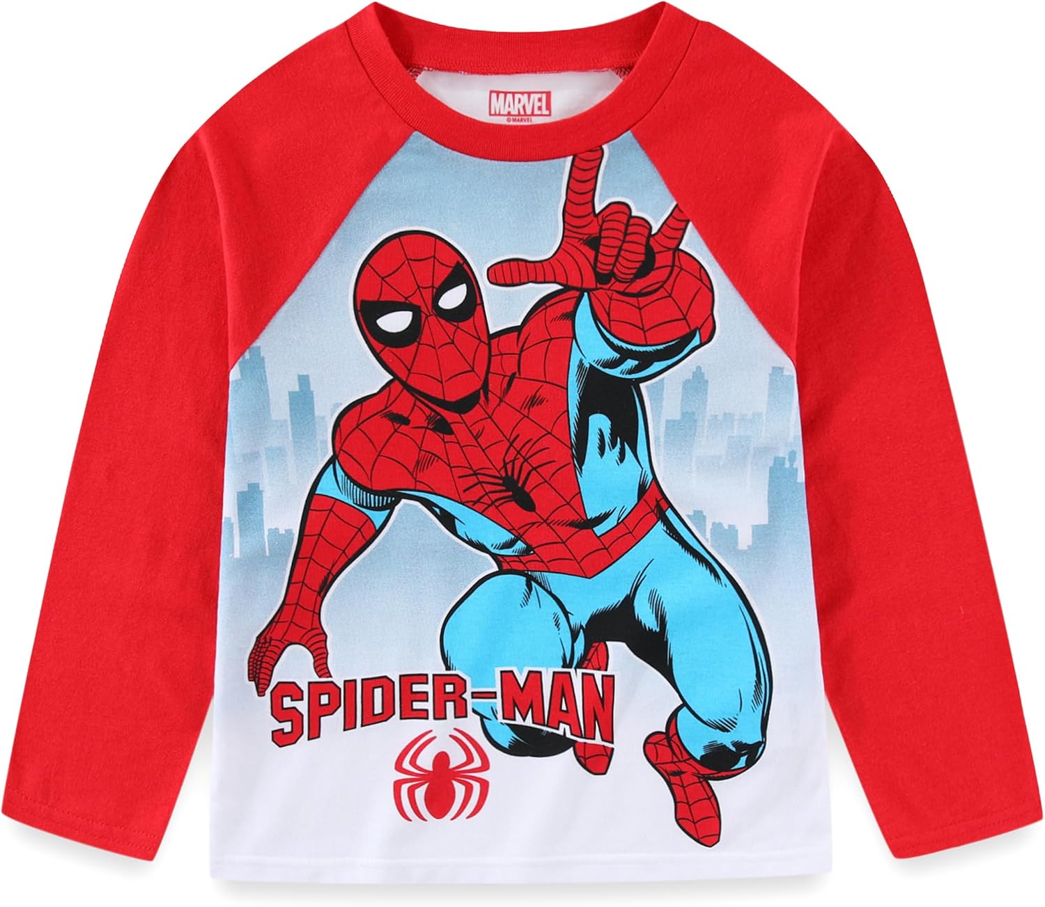 Marvel Spider-Man Boys 2 Piece Long Sleeve Shirt and Pants Set for Toddler and Big Kids - Image 2