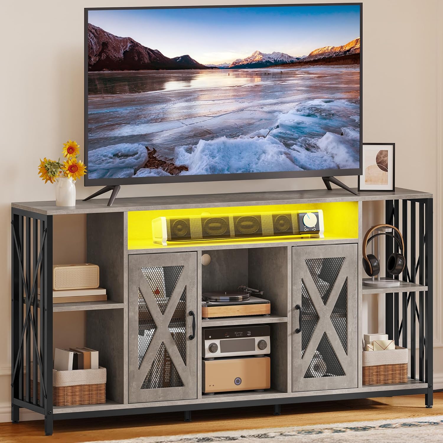 Amazon.com: YITAHOME 33.5'' Tall TV Stands for Living Room, TV ...