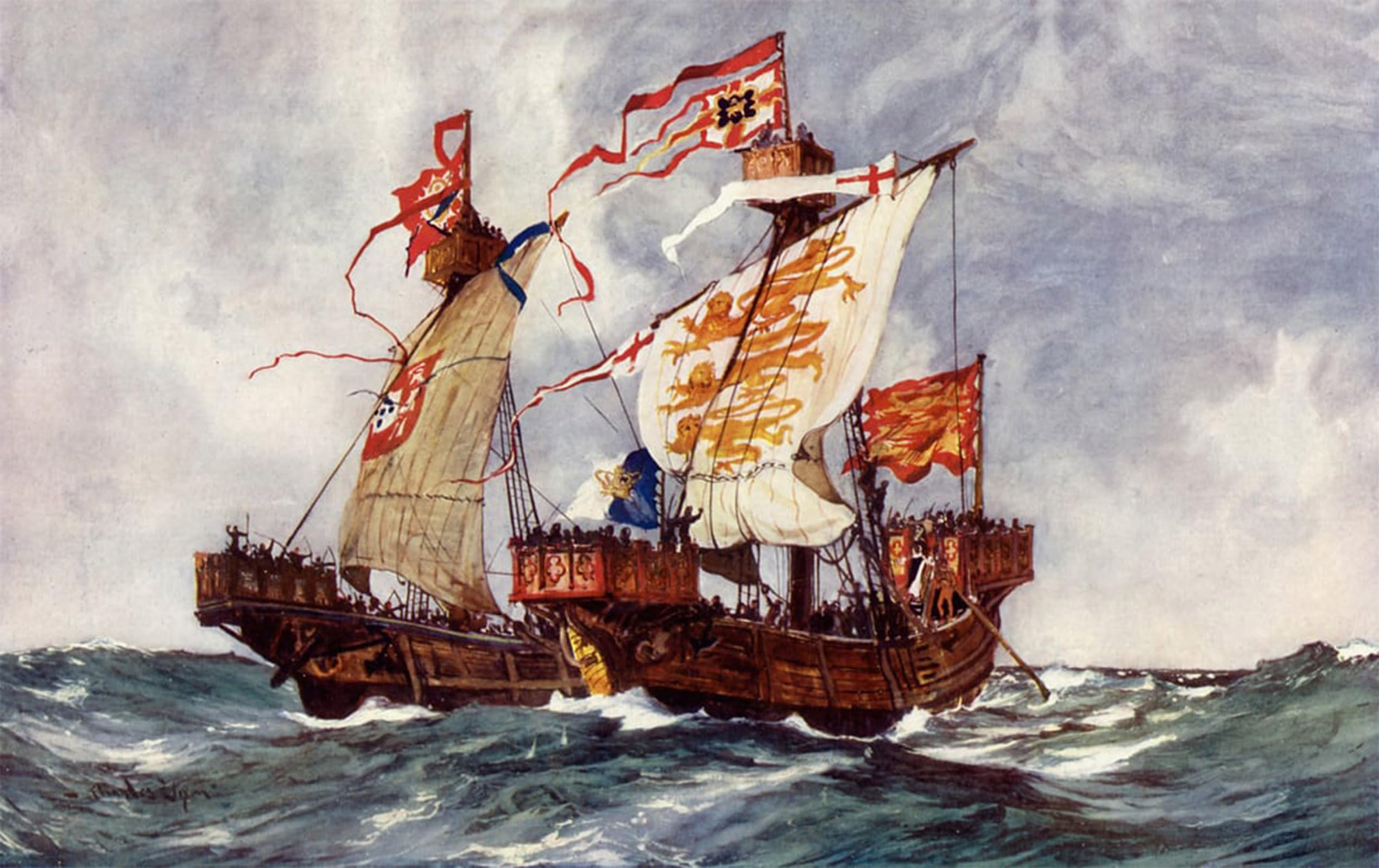 POSTERIIk Famous Modern Artwork Art Mural the First Battle of Our First Queen by Charles Edward Oil Paintings Pictures for Home Decor 60x90cm