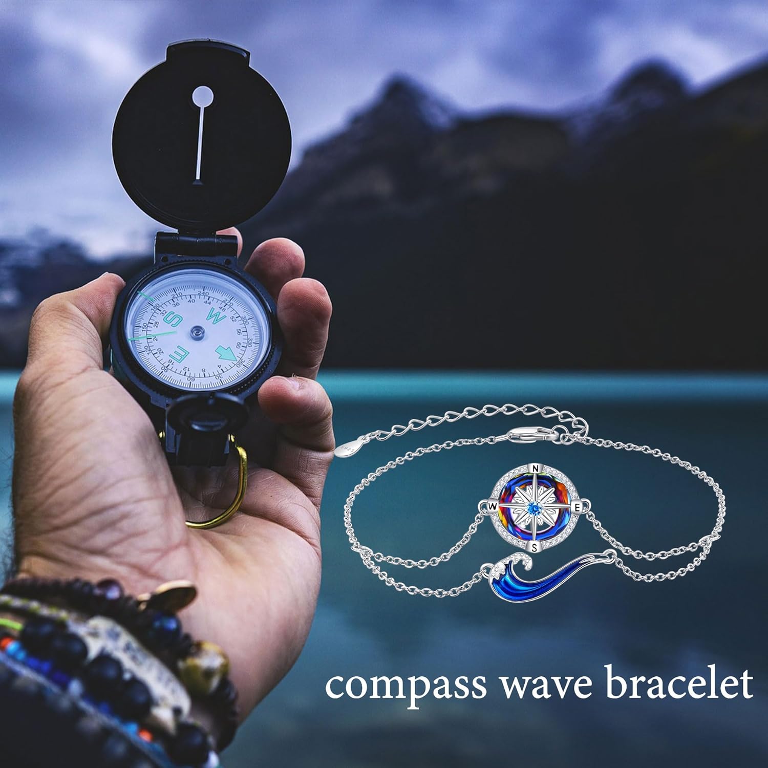 MONGAS Shark/Lotus/Wave/Four Leaf Clover/Daisy/Dragonfly/Compass Bracelet Sterling Silver flower/Scottish Thistle/Elephant/Tennis Ball Bracelet Jewelry for Women