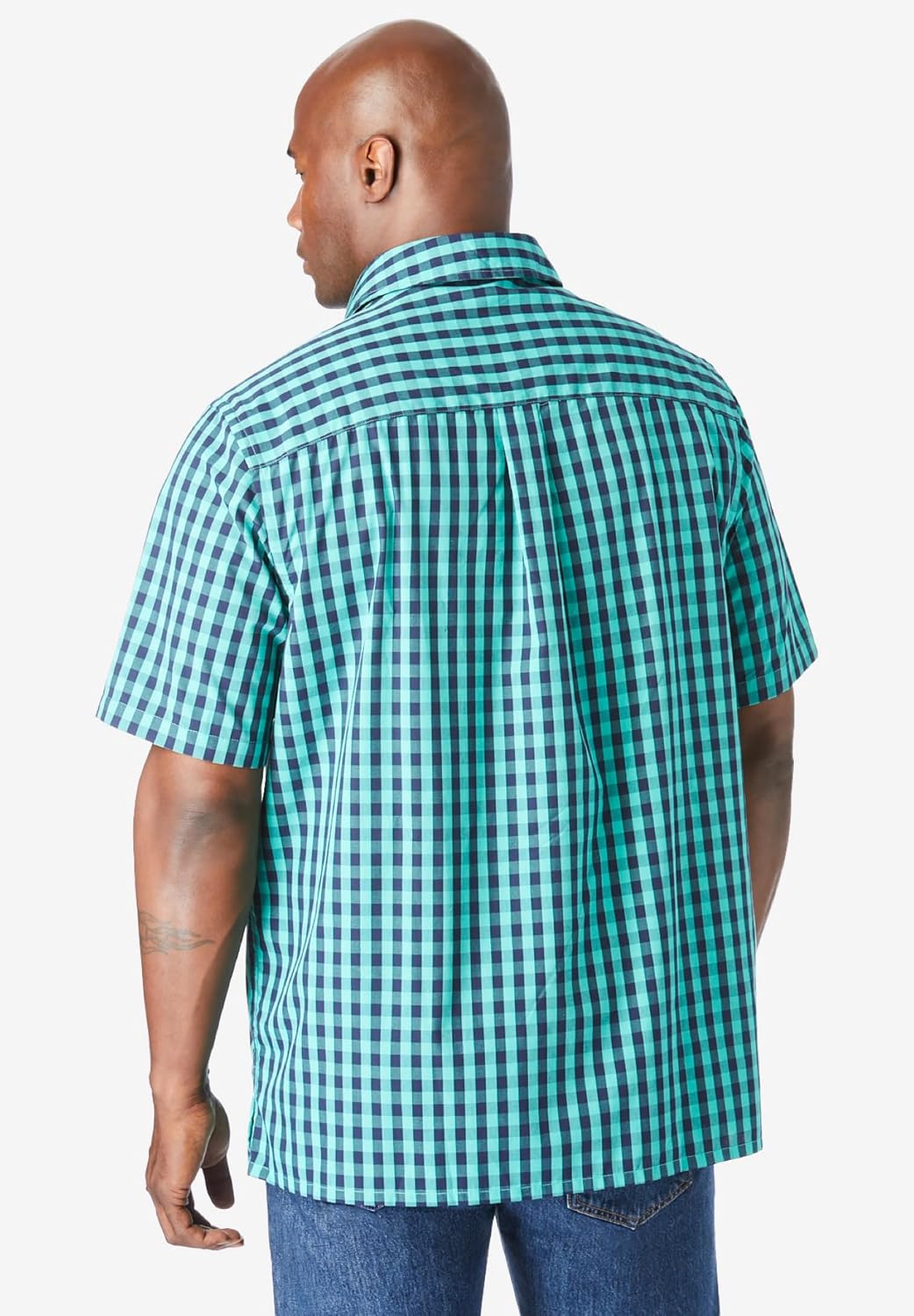 Vista 4 de KingSize Camisa deportiva estampada de manga corta para hombre grande y alto