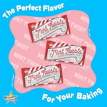 Atkinson's Mint Twists Crushed Peppermint Candy for Baking, 8oz Peg Bag | Bits for topping cocoa, cookies and bark, gluten free and kosher. A holiday dessert staple since 1932.