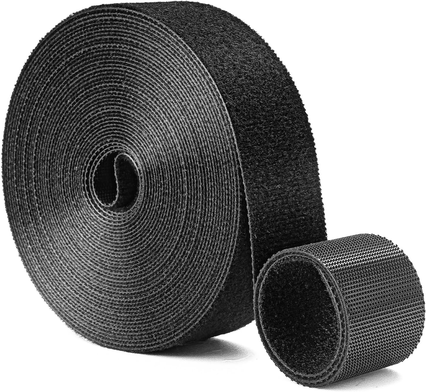 Double Sided Hook and Loop Tape, Self-Gripping Straps 1 Inch Wide, Cut to Length, Quick Wrap Cable Ties, Strips for Cords Wraps, Roll for Bundling Fastening Storage and Organization