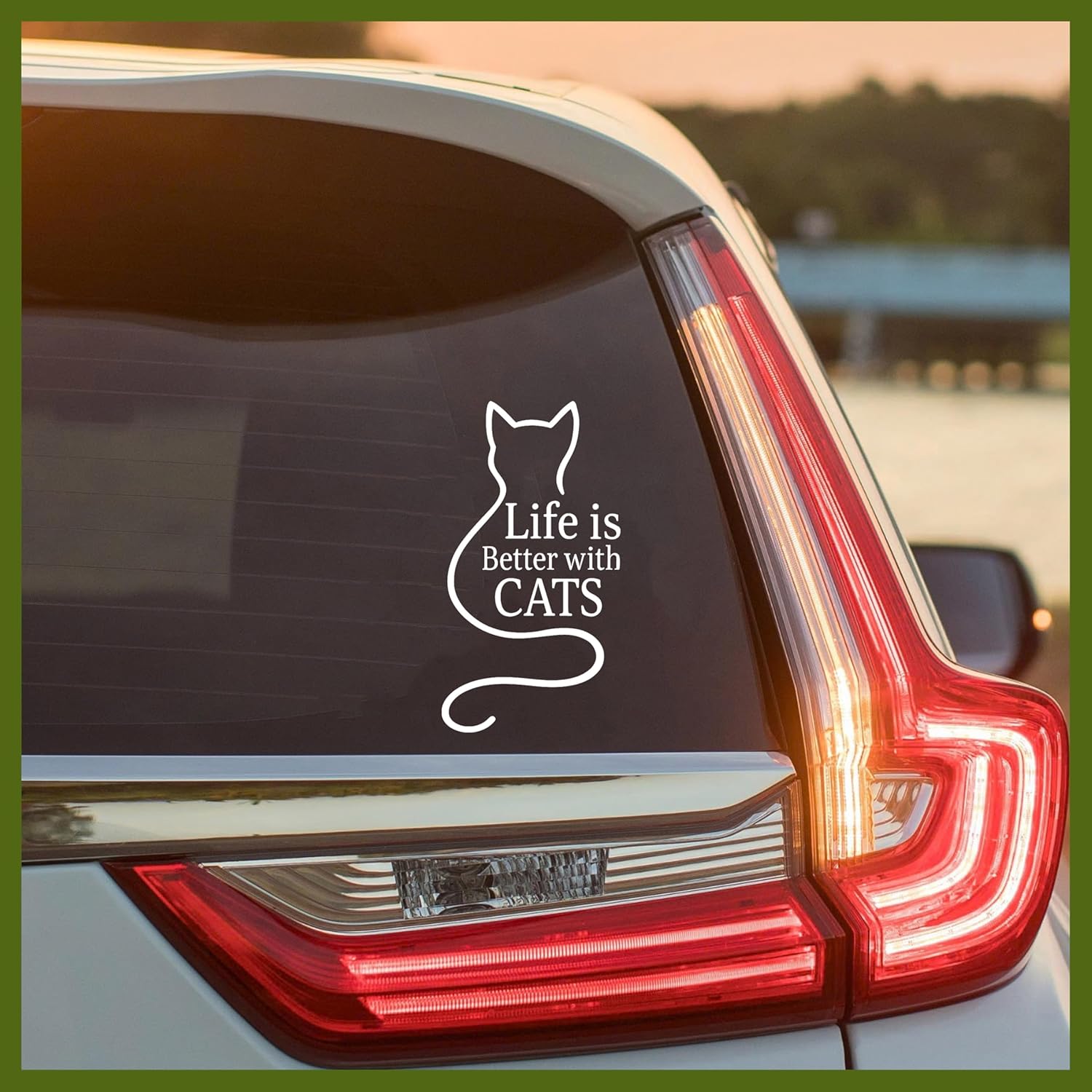Life is Better with Cats Decal, Cat Mom Car Window Decals, 6 Inches UV DTF Tranfer Car Stickers, Funny Animal Weatherproof Car Truck Window Bumper Sticker, Pet Mama Car Decals for Cat Lovers - Image 2