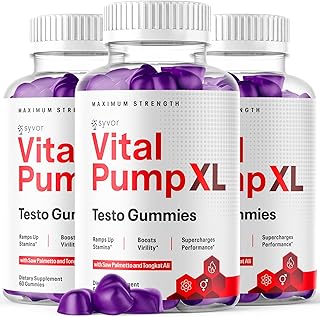 (3 Pack) Vital Pump XL Gummies, Official VitalPumpXL Gummys with All Natural Ingredients, Advanced Formula Support Supplement with Max Strength Premium Vitamins for Your Active Lifestyle (180 Gummies)