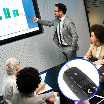Wireless Presenter Remote Presentation Clicker for Powerpoint | 2.4GHz 328FT/100M Presentation Pointer Slide Clicker for Computer Laptop Mac