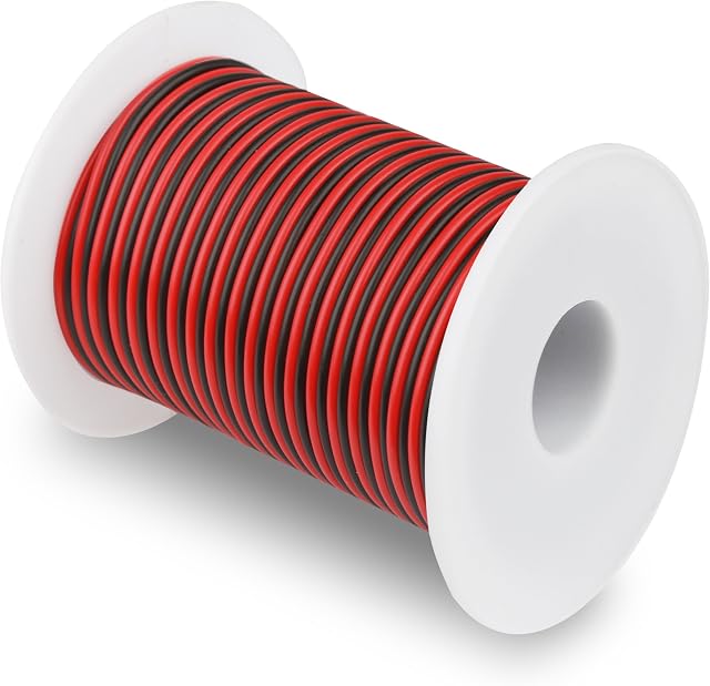 C-able Electric Wire 65.6ft(20m) 22 Gauge Wire 12v Low Voltage, 22 AWG Stranded Automotive Power Wire Extension Cable 2 Pin LED Light Strip Extend Electrical Wire with Spool for 3528 5050