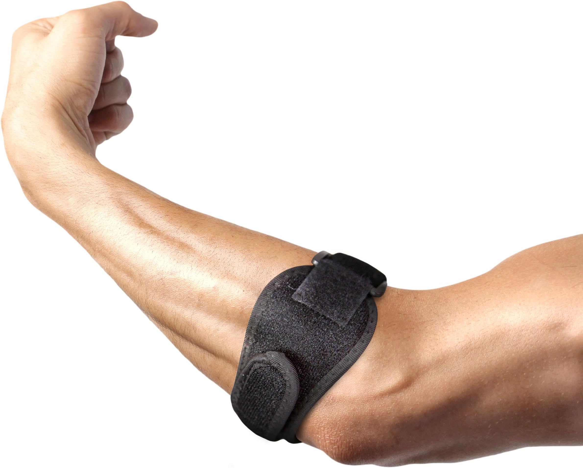 Adjustable Tennis Elbow Strap and Brace Band - Forearm Relief for Tennis and Golf Elbow Pain. Comfortable and Breathable Support Strap for Muscle Tissue and Joint Pain Relief.