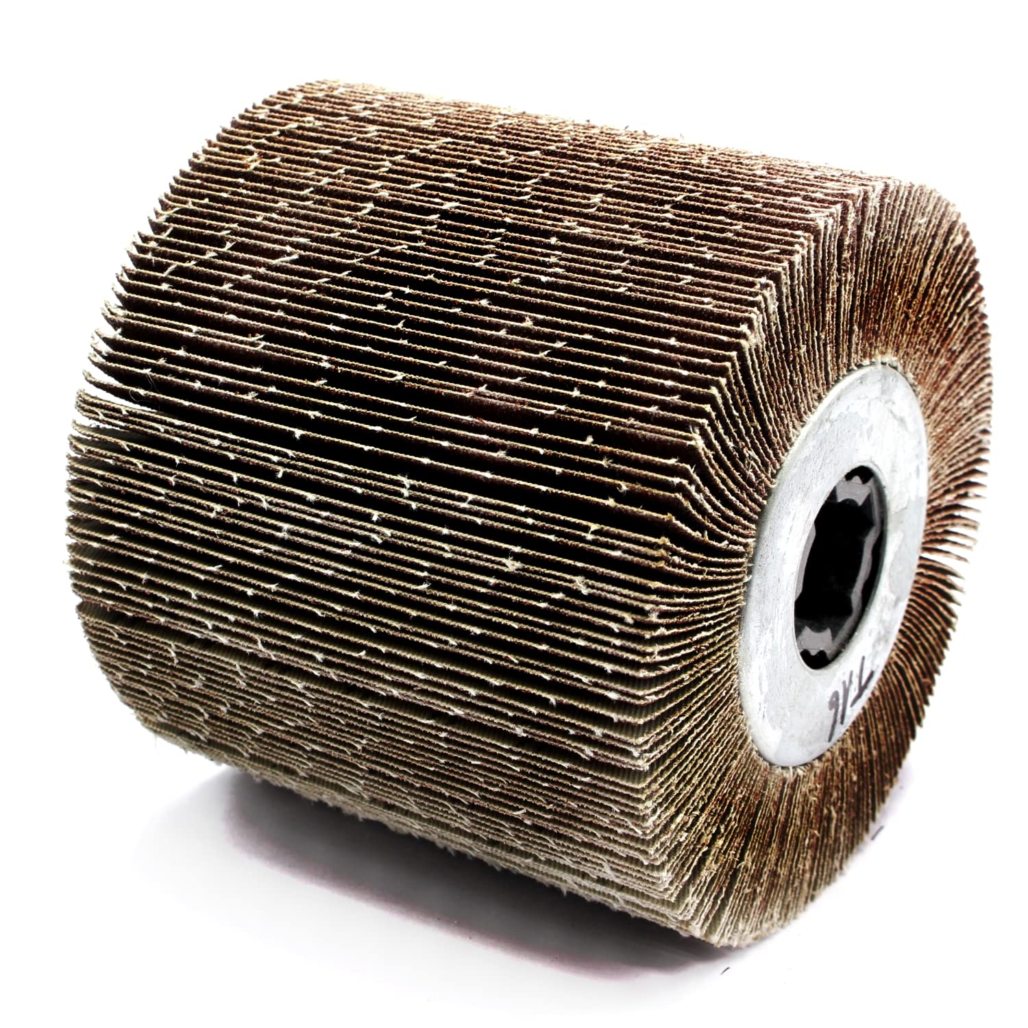 Fächerschleifwalze Lamellen Lamellenroller Körnung 120 Satinierwalze 120x100x19mm Schleifwalze Satiniermaschine Schleifrolle für Winkelschleifer