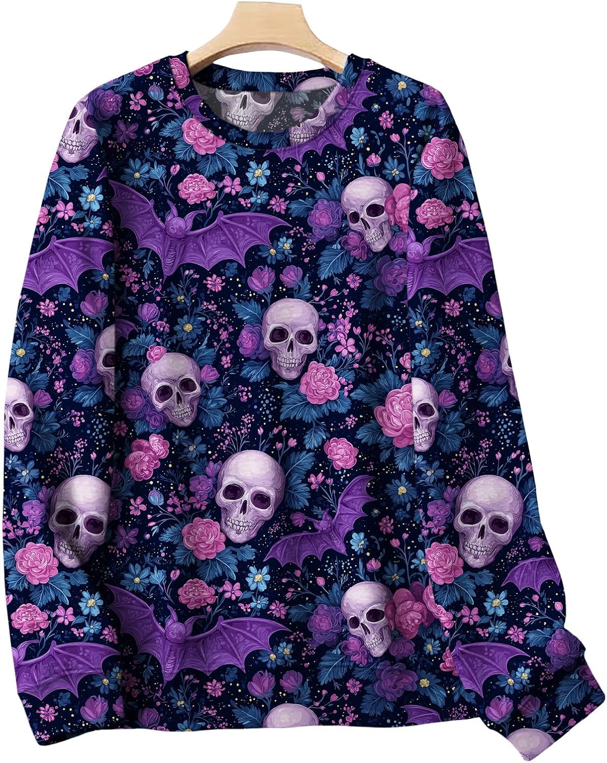 LIZALIG Pullover Cute Sweatshirt Orange Skeleton Fall Festive FunWomens Design Bat Holiday Party Outings Pumpkin Print - Image 5