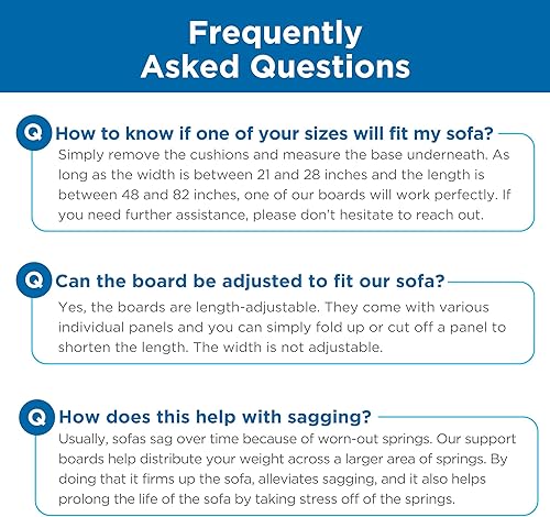 Miniatura 8 de Meliusly Tabla de soporte de cojín extra ancha (24 x 48 pulgadas), soporte profundo para cojines caídos, tablero de soporte de sofá biplaza debajo