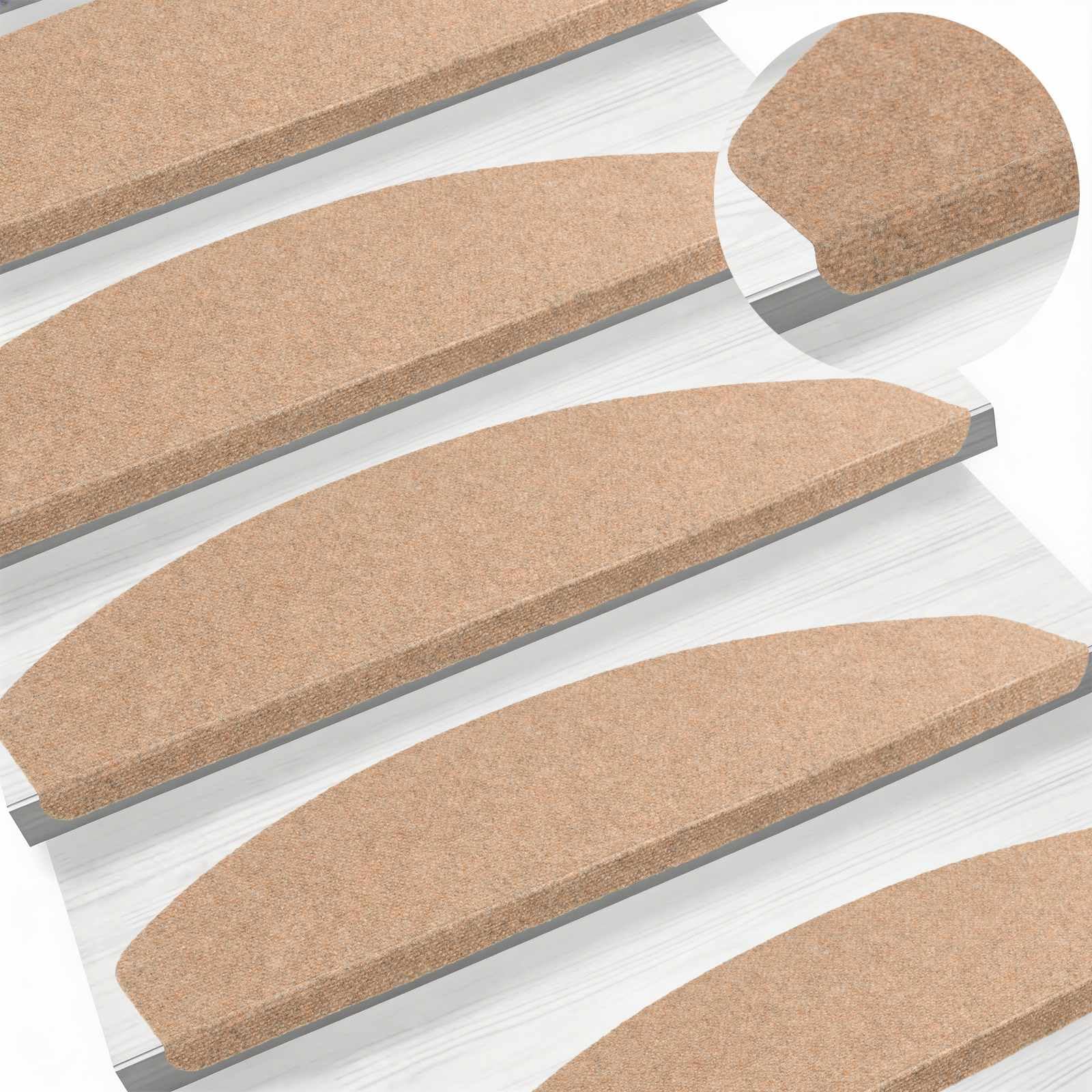vidaXL Self-adhesive Stair Mats 15 pcs 80 x 28 x 3.5 cm Beige