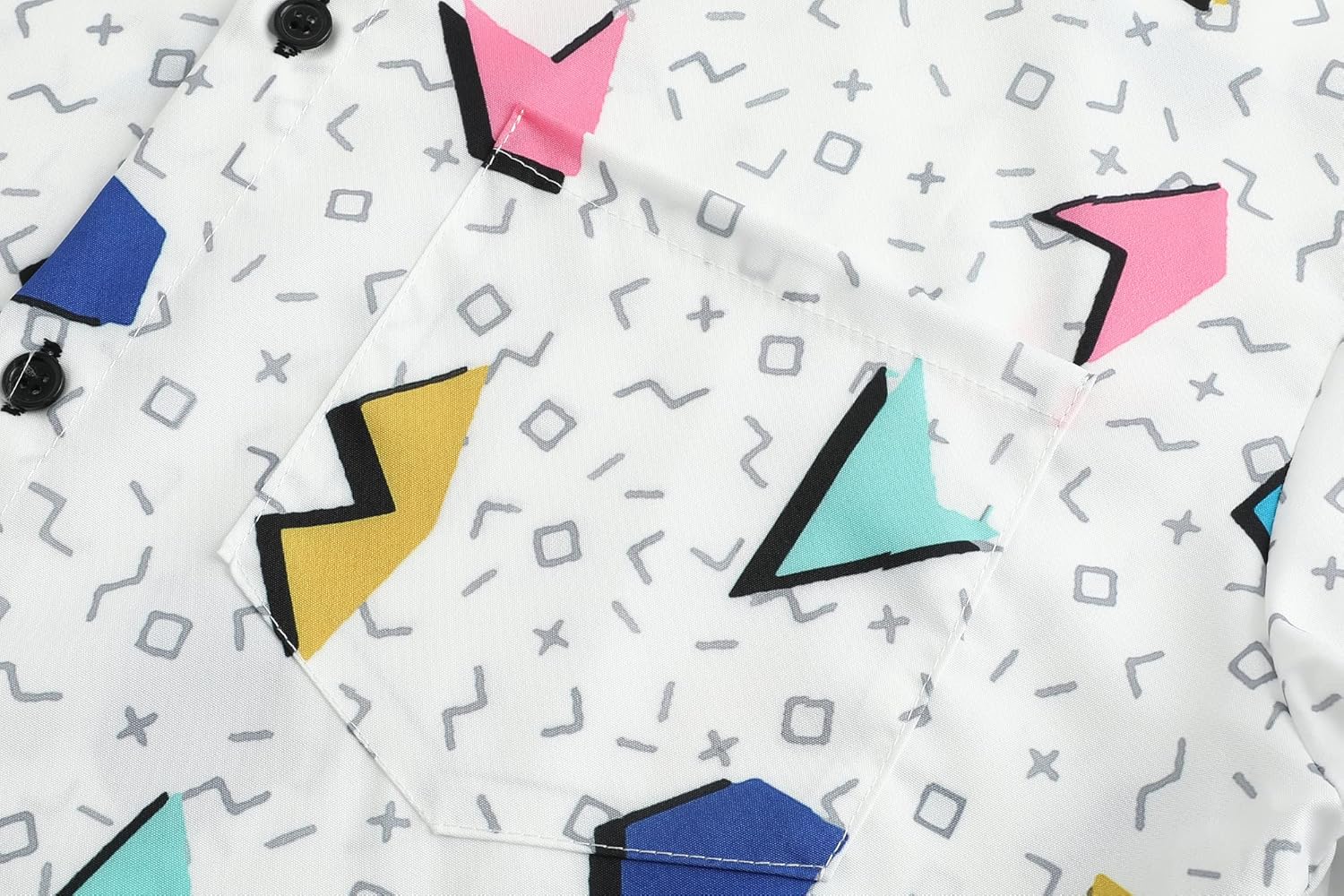 DOOPCCOR 90s Shirt 80s Shirts for Men 80s 90s Disco Retro Casual Button-Down Shirts 80s Mens Clothing - Image 4