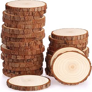 Matches21 Tree Slabs XXL Stair Stones Wood Look Wooden Discs 1 Pair (2 Pieces) Stepping Stones Concrete Garden Diameter 30 cm