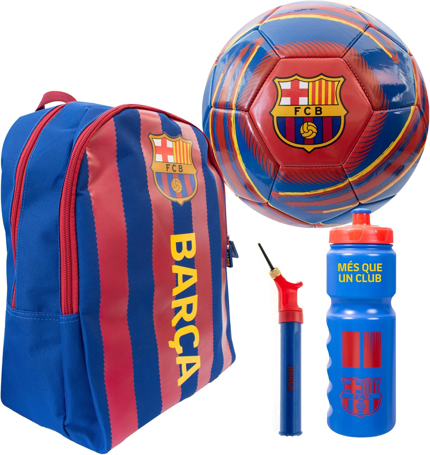 Officially Licensed Football Set - Size 5 Ball, Backpack, Pump & 750ml Bottle, Complete Football Gifts for Boys & Girls with Official Club Branding
