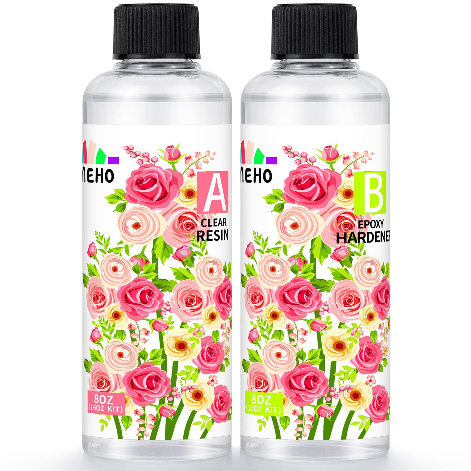 Epoxy Resin, Crystal Clear Art Casting Resin and Hardener Hard No Yellowing Resina Epoxica Transparente Perfect for Jewelry Making, DIY, Molds, Crafts 16oz(1:1)