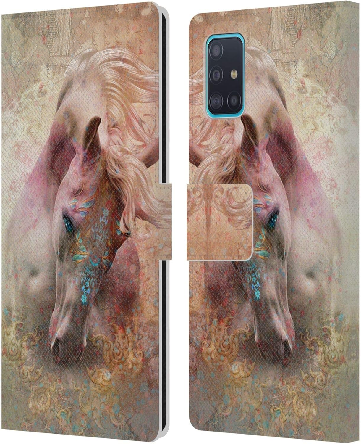 Head Case Designs Officially Licensed JENA DellaGrottaglia Horse Animals Leather Wallet Case Compatible with Samsung Galaxy A51 (2019)