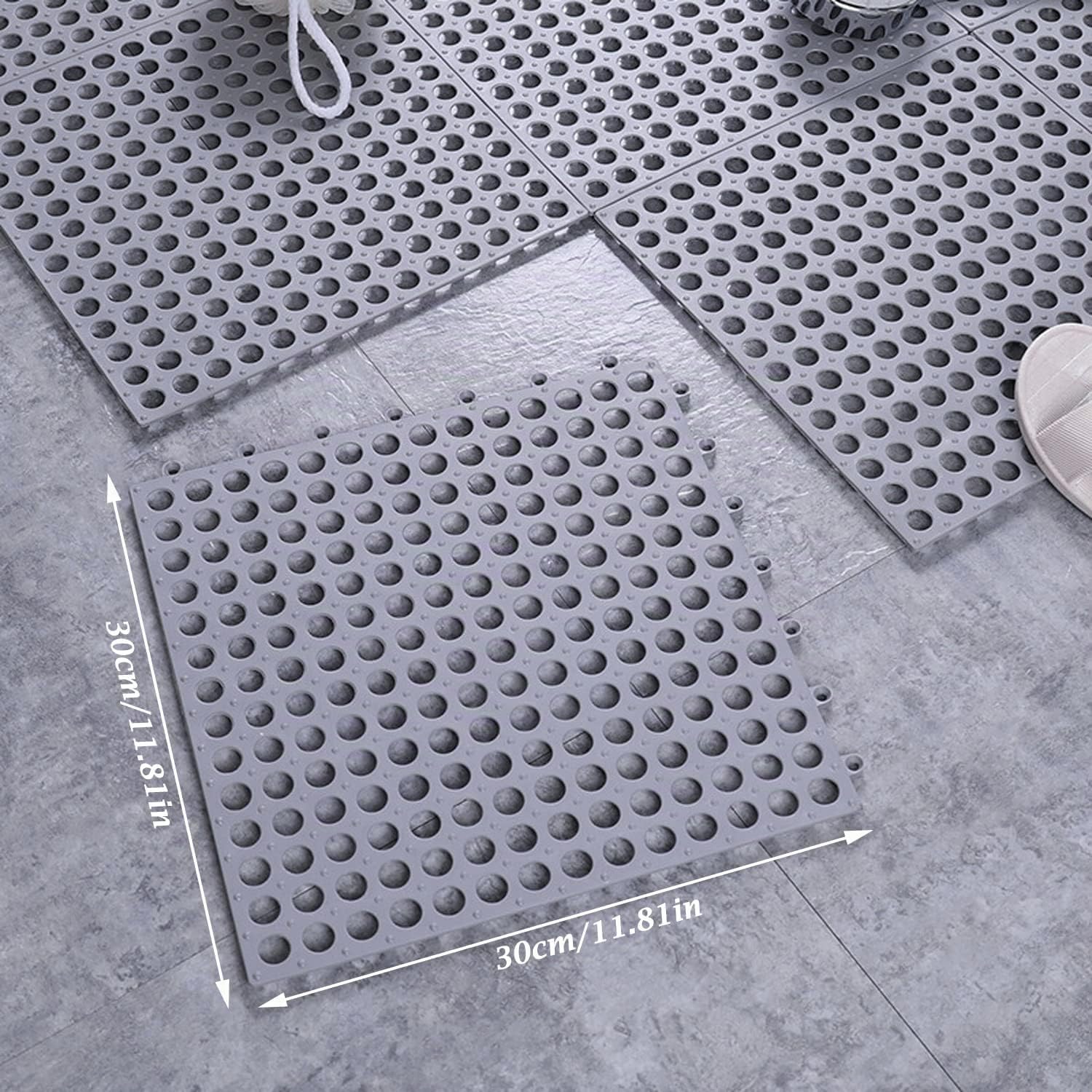 uyoyous Alfombrilla antideslizante para ducha, 24 unidades, 30x30 cm, alfombrilla de ducha antideslizante, recortable, alfombrilla antideslizante para piscina, ducha, cocina, interior y exterior | Alfombrilla antideslizante para plato de ducha con bola de