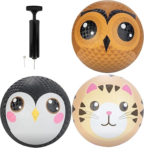 SCS Direct Gaga Playground Balls 3pk (8.5 inches) w Air Pump- Durable Rubber Pack for Dodgeball, Kic&hellip;