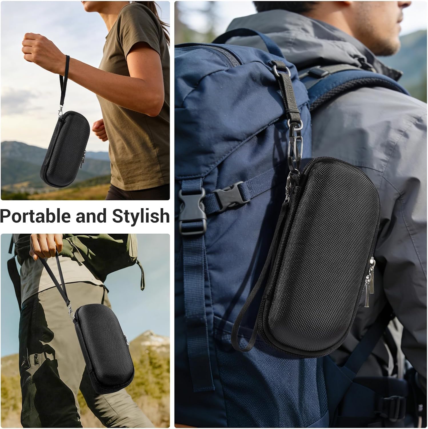 CoBak Carrying Case for Ray-Ban Meta & Oakley Smart Glasses, with 4 in 1 Accessories Kit - Case, Carabiner, Strap and Ear Cushion, Fits Wayfarer, Skyler and Most Sunglasses Portable Protective Storage