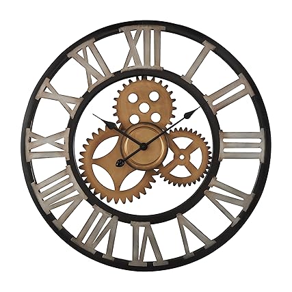 Deco 79 22622 Metal Wall Clock, 30 , Black/White/Gold product photo Deco 79 22622 Metal Wall Clock, 30 , Black/White/Gold product photo