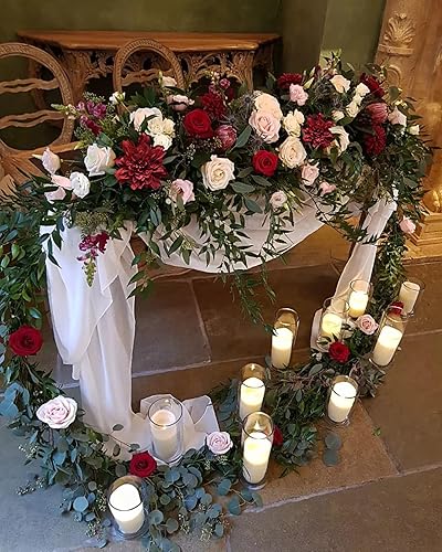 Vista 236 de White Rose Artificial Flowers Fake Flower Bulk with Stems for DIY Wedding Bouquet Bridal Baby Shower Centerpiece Table Decorations Silk Faux Floral