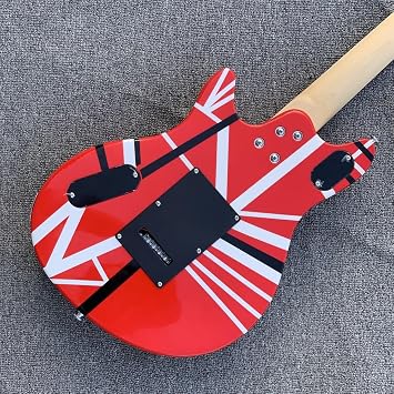 Custom Retro Electric Guitar - Red & White Stripes
